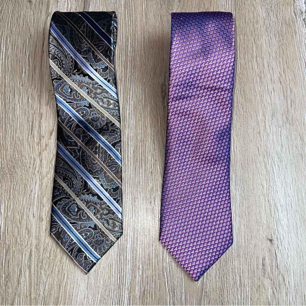 Lot Of 2 Silk Ties Mens Pronto Uomo Brand Tie Paisley Pattern One Size